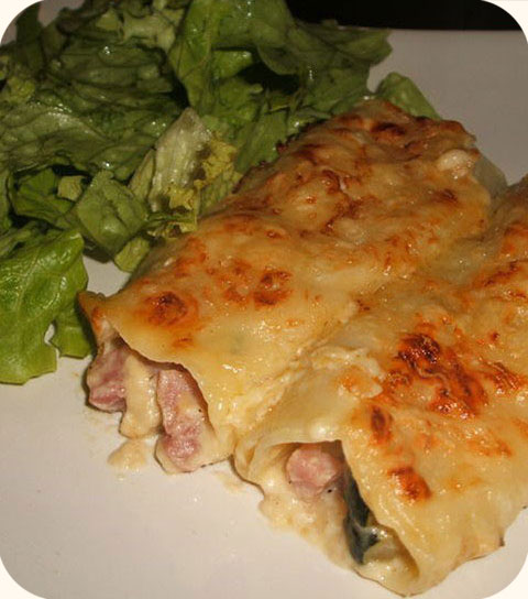 Crêpes au jambon et béchamel