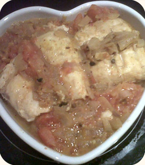 Dos de colin à la tomate