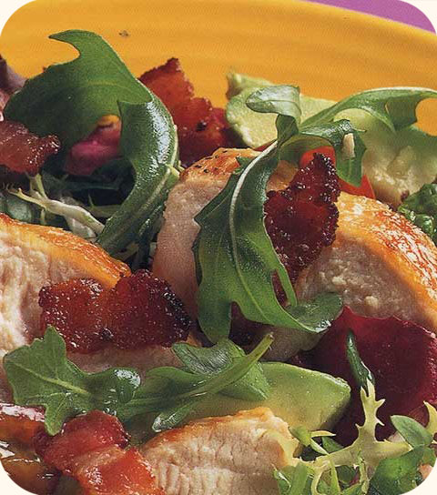 Salade de poulet aux lardons
